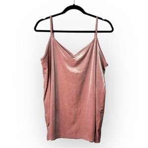 Old Navy Rose Pink Velvet V Neck Tank Top L